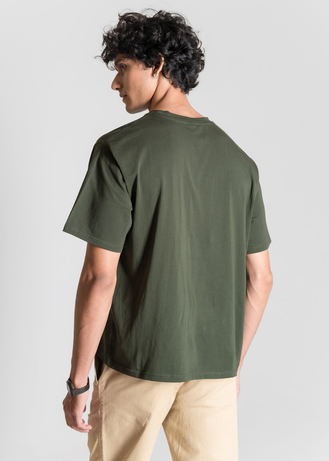 Stretch Box-Fit T-shirt — Dark Olive