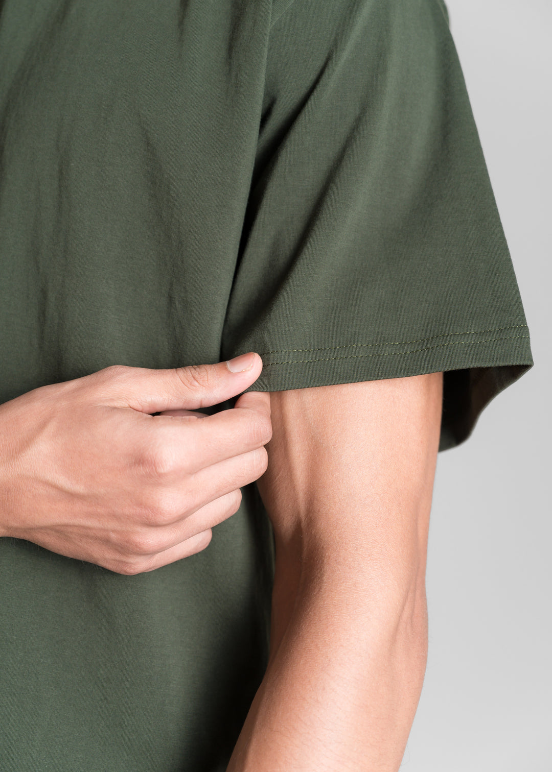 Stretch Box-Fit T-shirt — Dark Olive