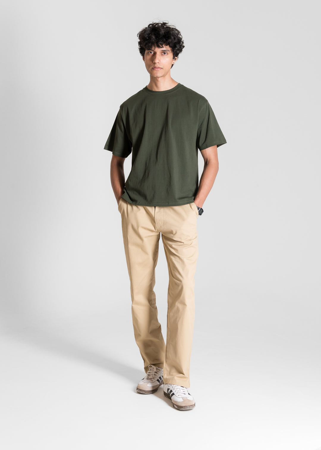 Stretch Box-Fit T-shirt — Dark Olive
