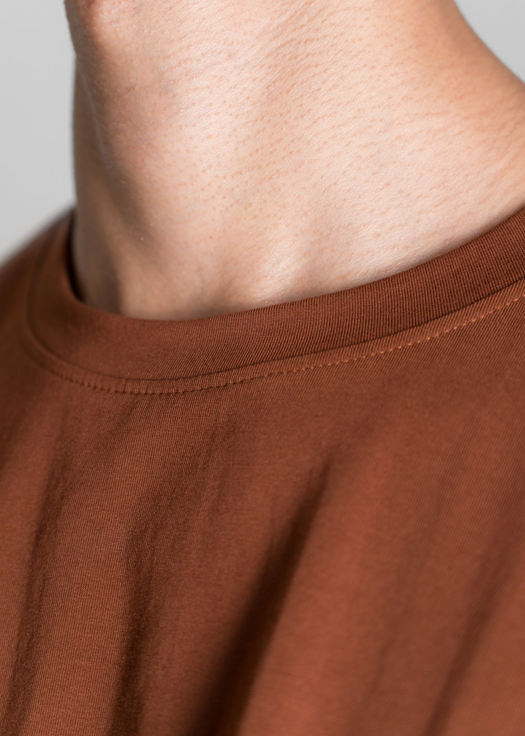 Stretch Box-Fit T-shirt — Brick Brown