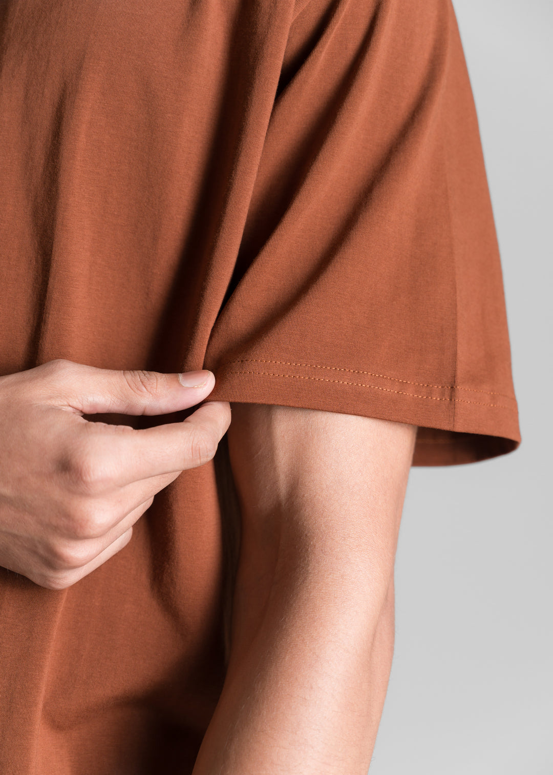 Stretch Box-Fit T-shirt — Brick Brown