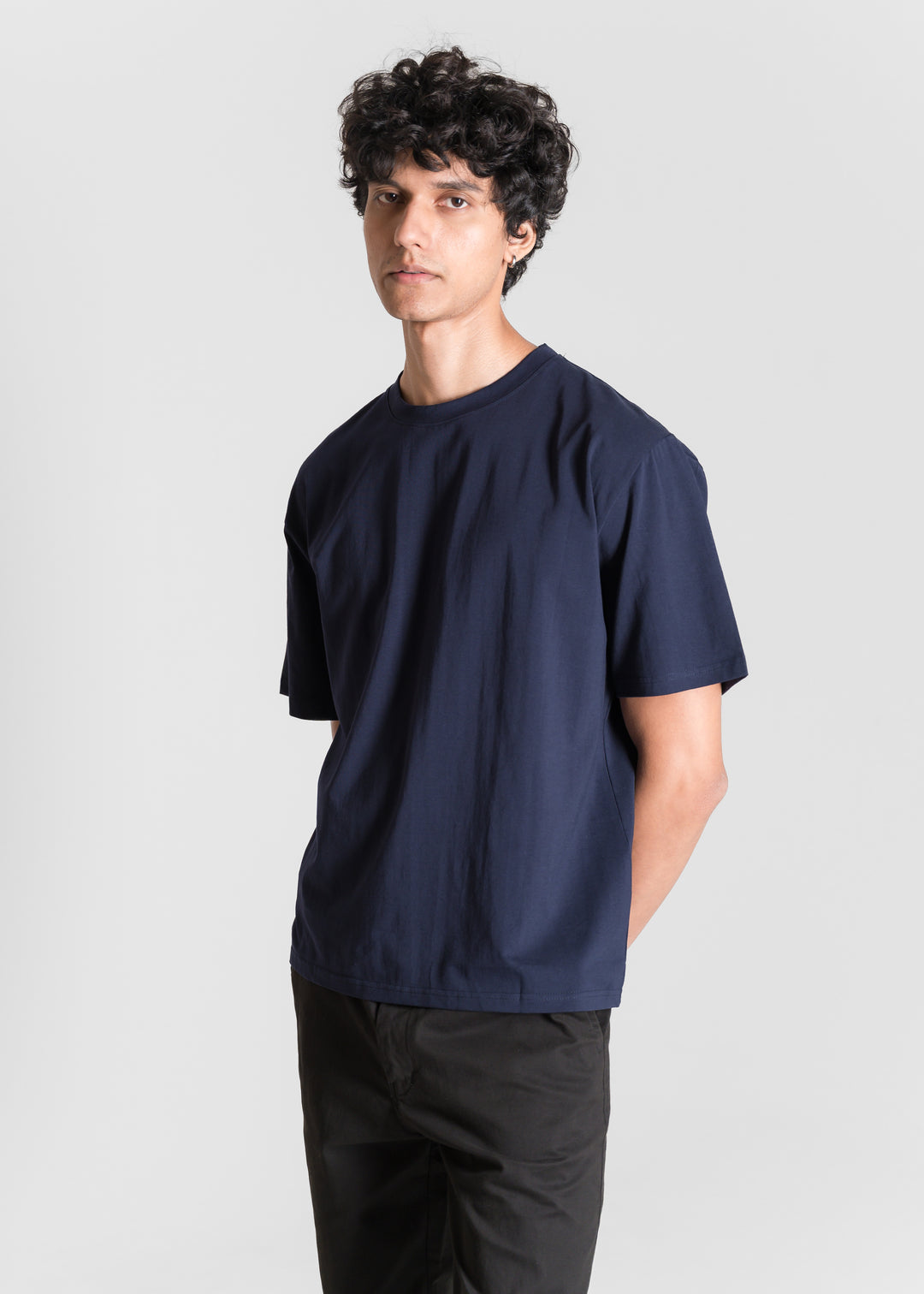 Stretch Box-Fit T-shirt — Navy Blue
