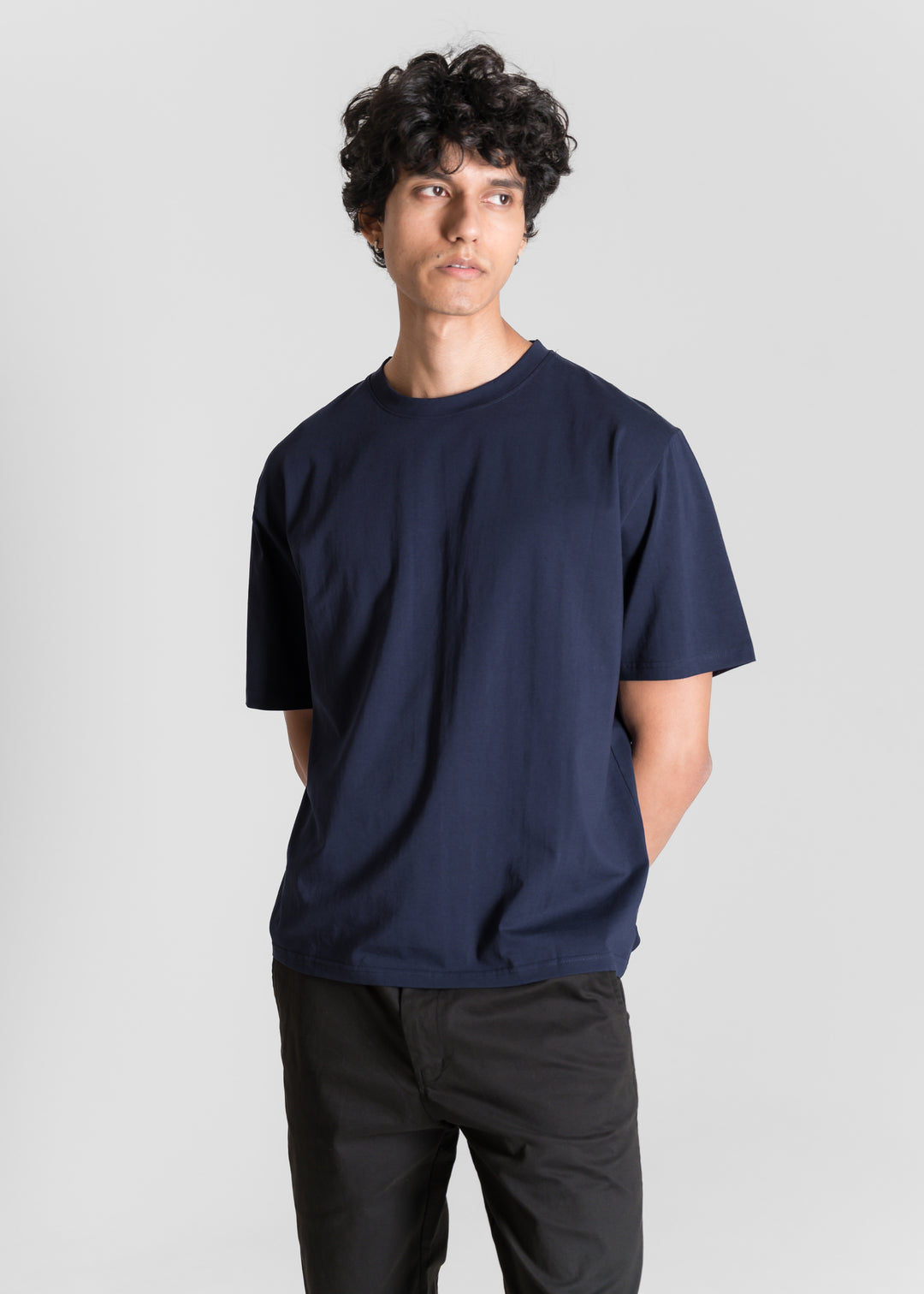 Stretch Box-Fit T-shirt — Navy Blue
