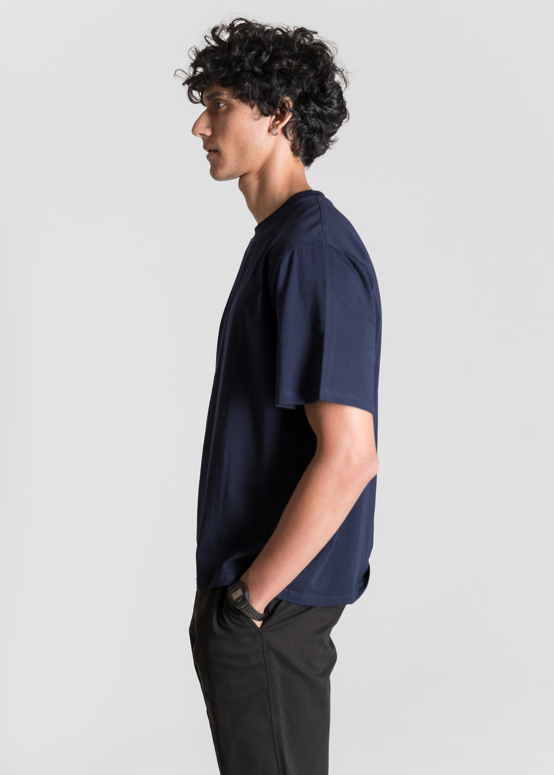Stretch Box-Fit T-shirt — Navy Blue
