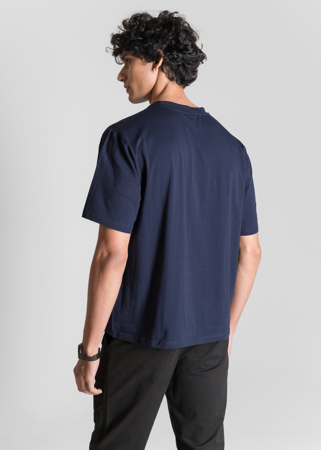Stretch Box-Fit T-shirt — Navy Blue
