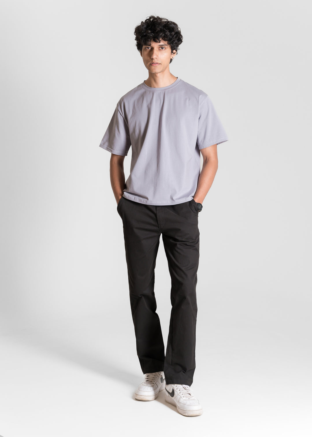 Stretch Box-Fit T-shirt — Steel Grey