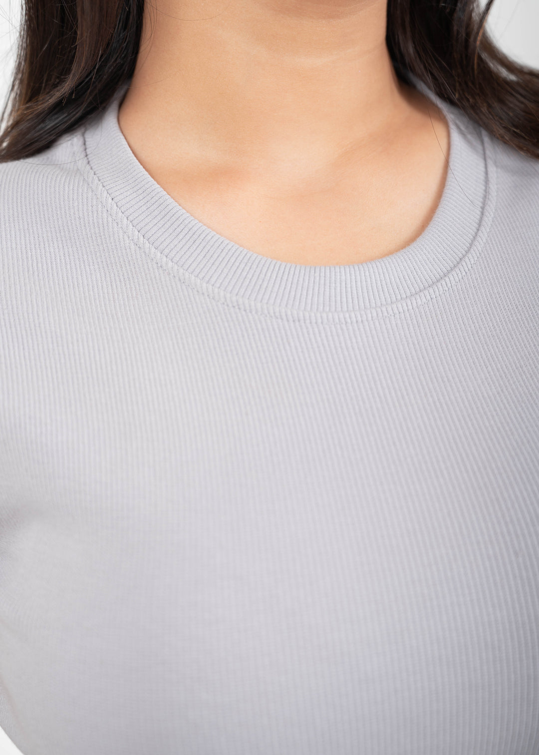 Ribbed All-Day Crop Top — Grey