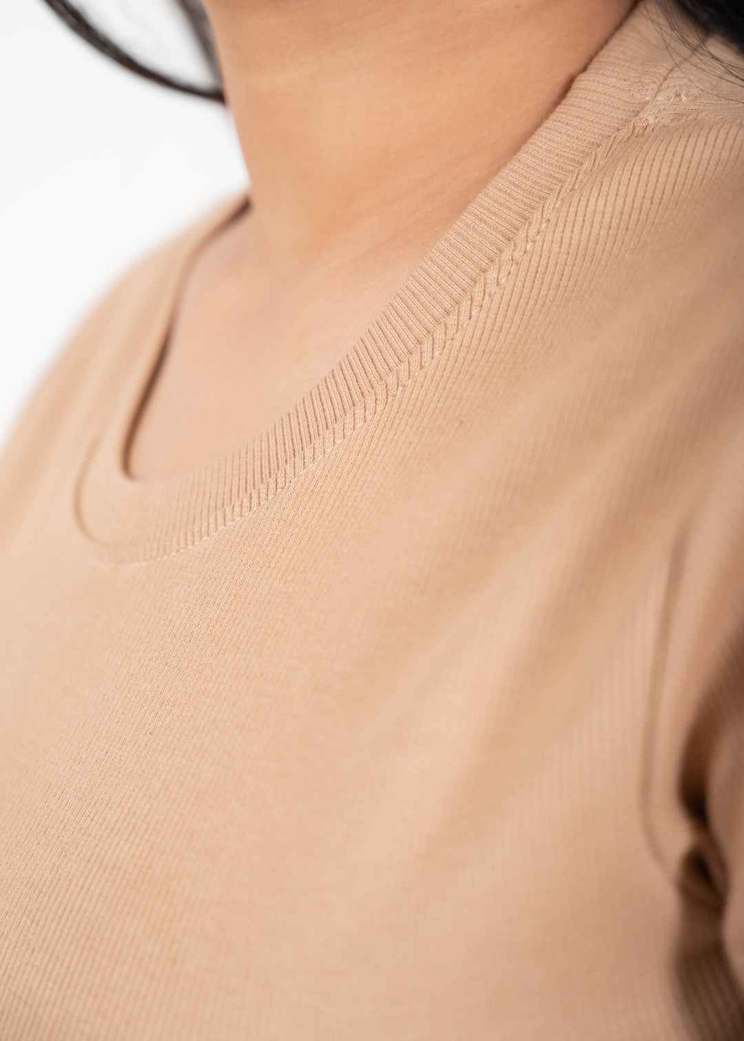 Ribbed All-Day Crop Top — Beige