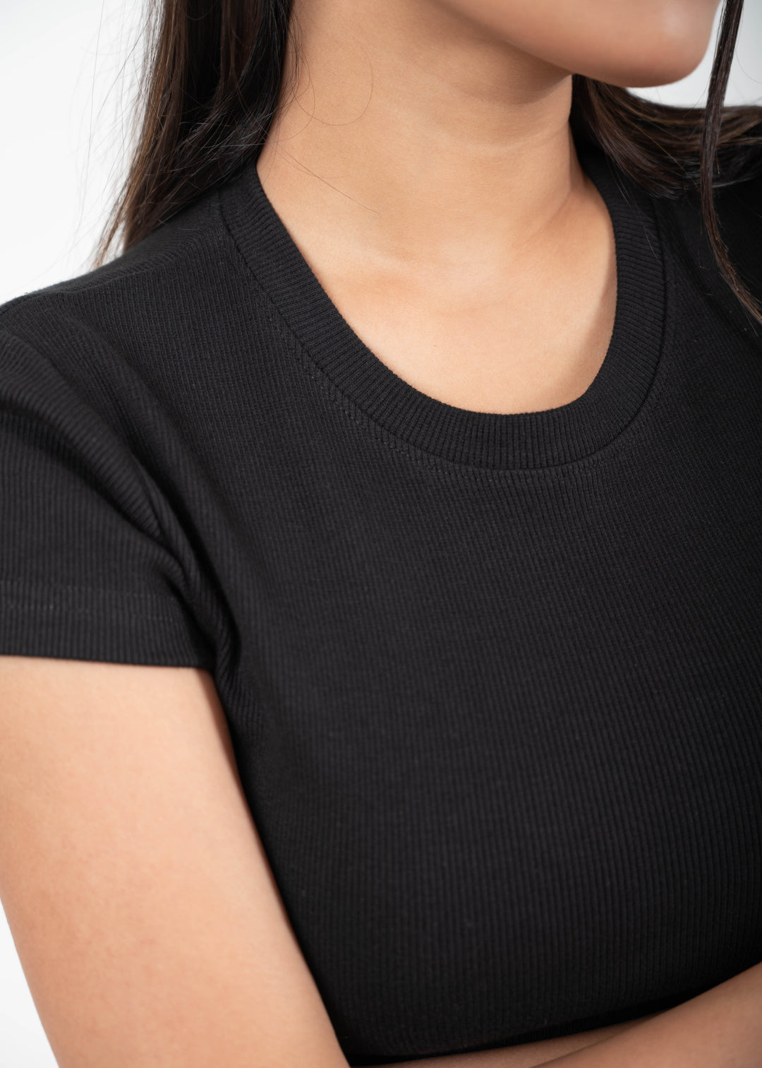 Ribbed All-Day Crop Top — Black