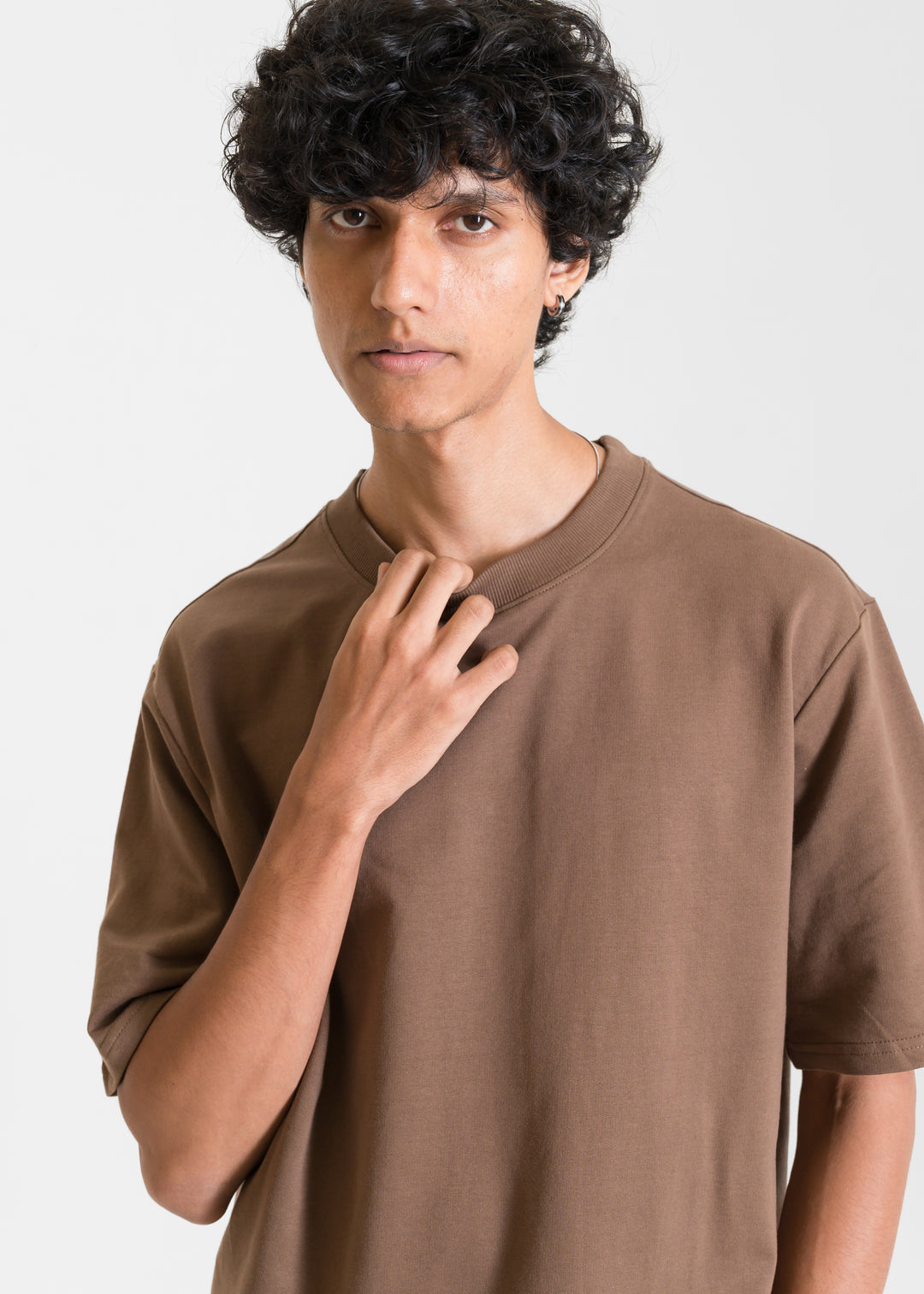 Heavy Box-Fit T-shirt — Brown