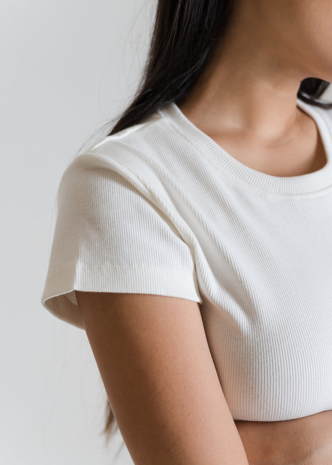 Ribbed All-Day Crop Top — Off White