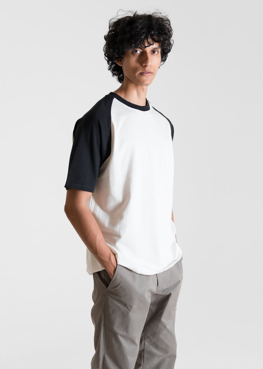 Heavy Relaxed Raglan T-shirt — Black & White