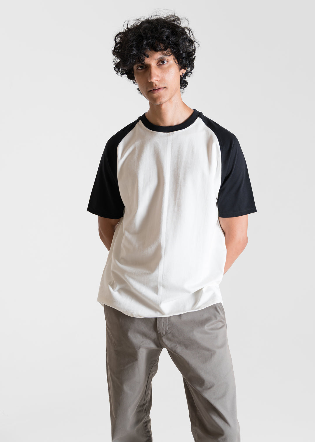 Heavy Relaxed Raglan T-shirt — Black & White