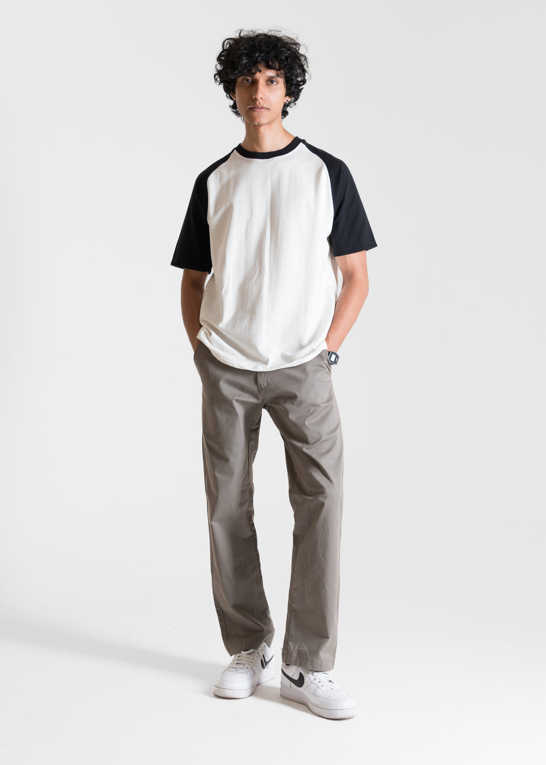 Heavy Relaxed Raglan T-shirt — Black & White