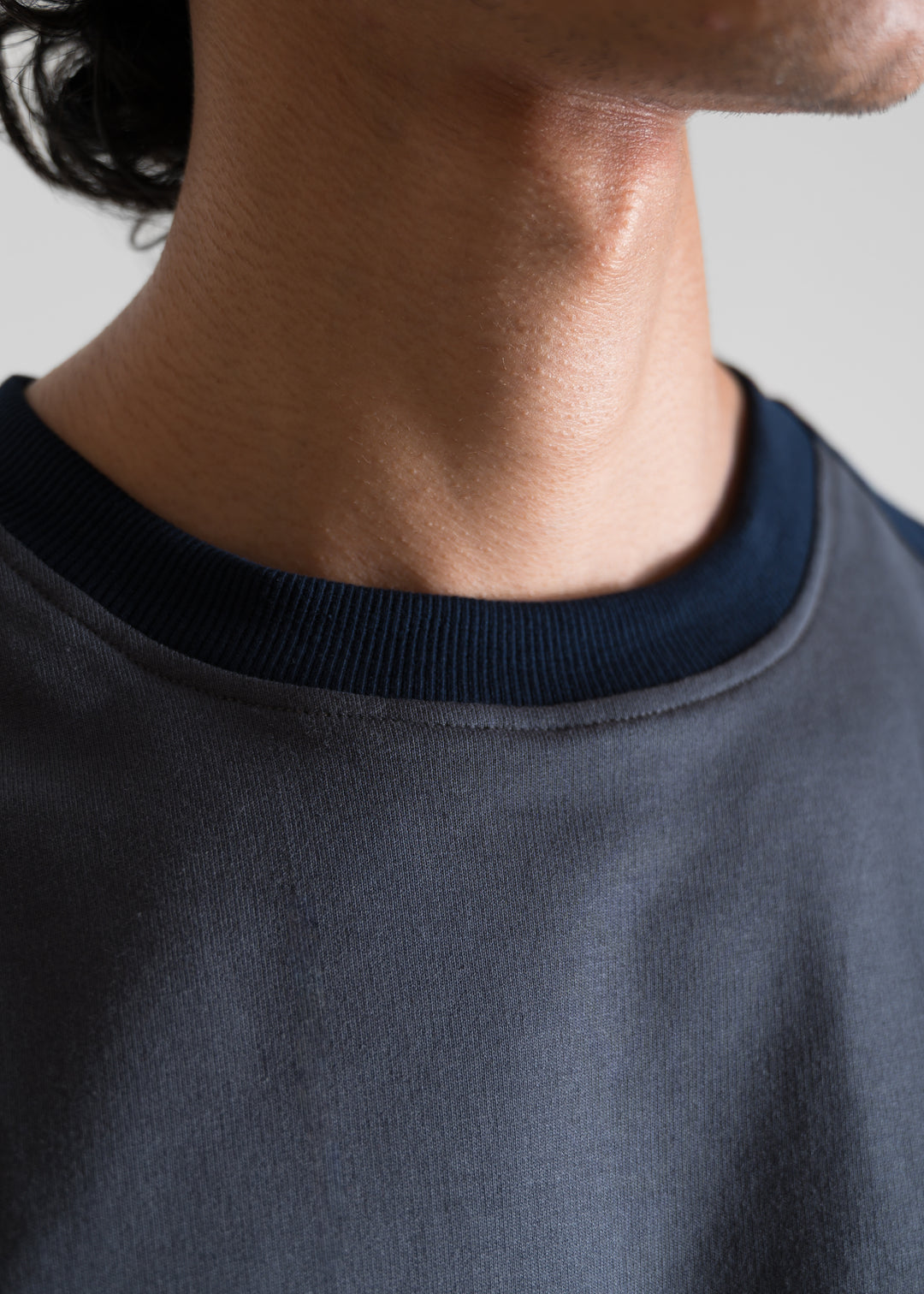 Heavy Relaxed Raglan T-shirt — Dark Grey & Navy