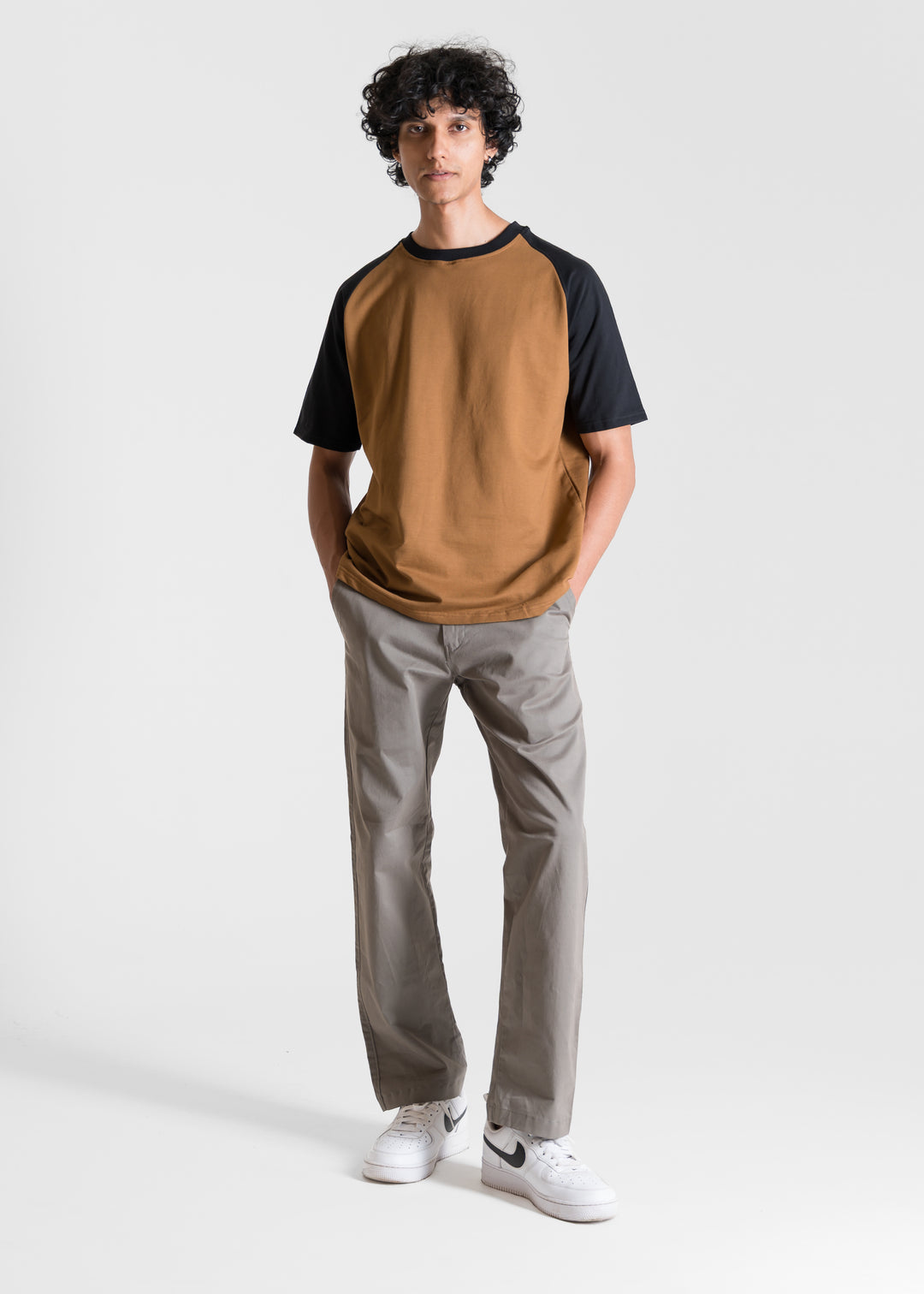 Heavy Relaxed Raglan T-shirt — Brown & Black