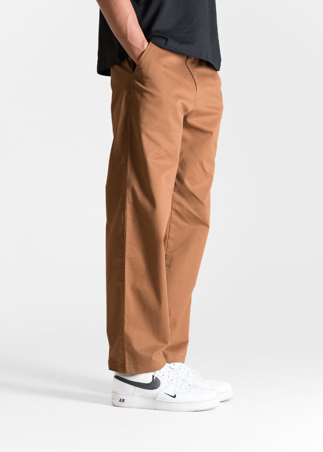 Classic Relaxed Chinos — Brick Brown