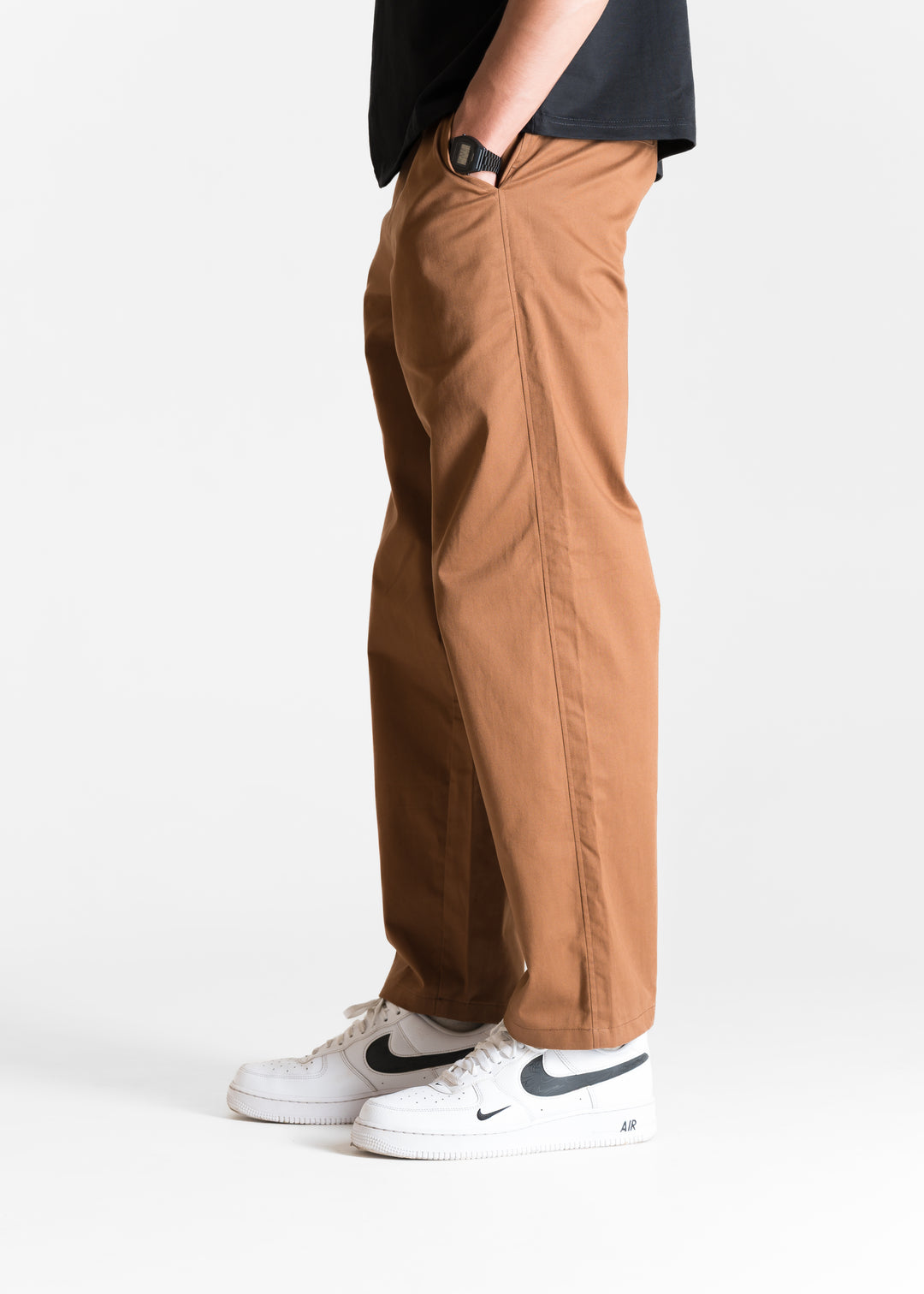 Classic Relaxed Chinos — Brick Brown