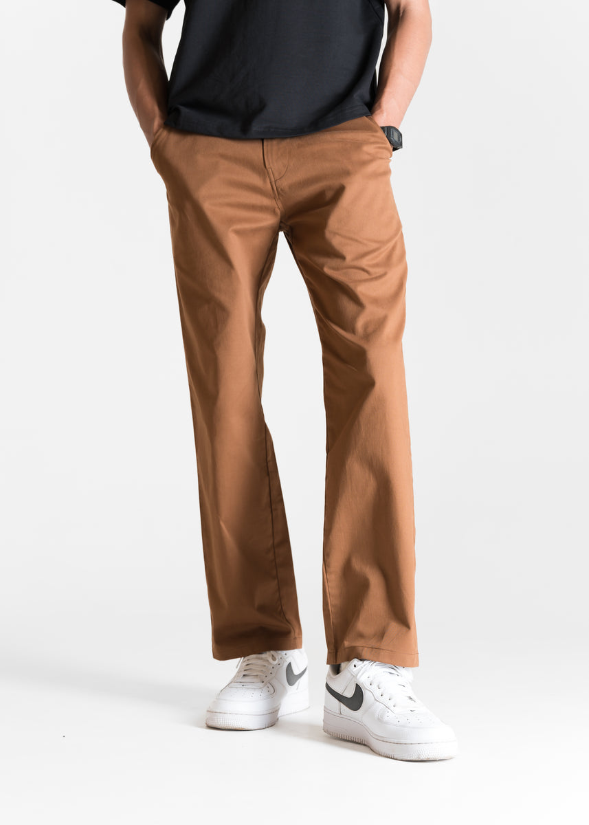 Classic Relaxed Chinos — Brick Brown – Desi Minimals