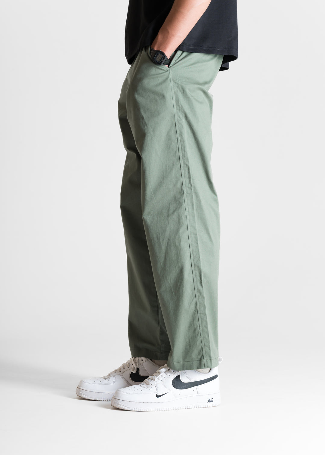 Classic Relaxed Chinos — Muted Green