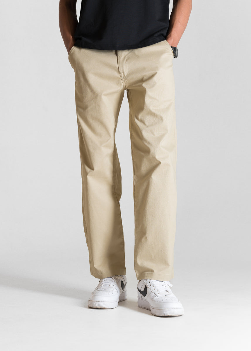 Classic Relaxed Chinos — Beige – Desi Minimals - Main Image