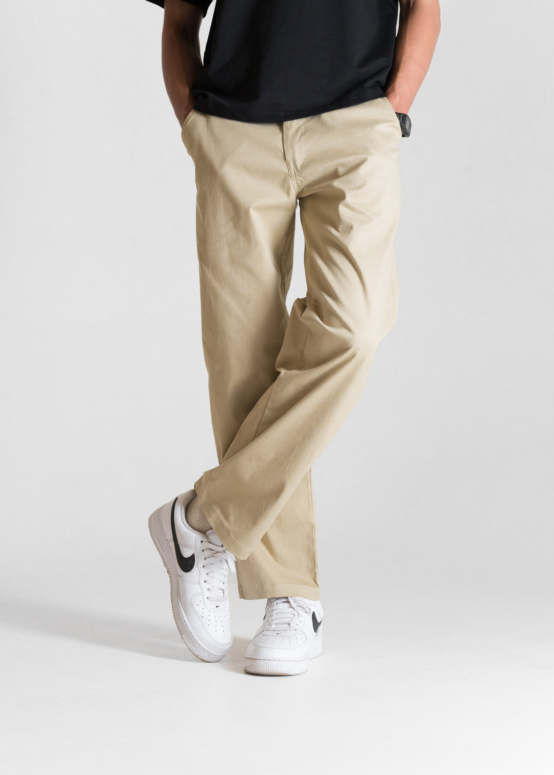 Classic Relaxed Chinos — Beige