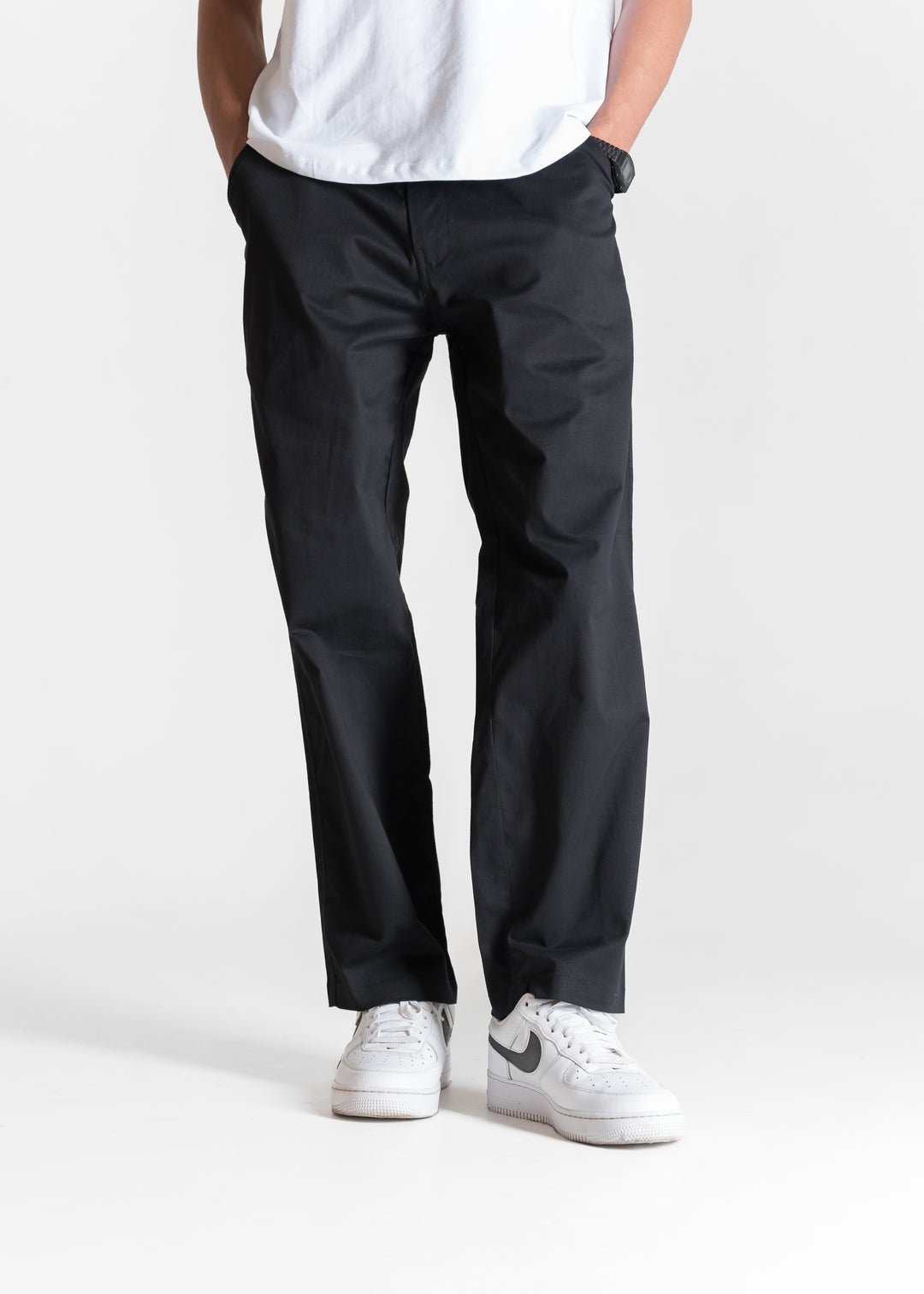 Classic Relaxed Chinos — Black