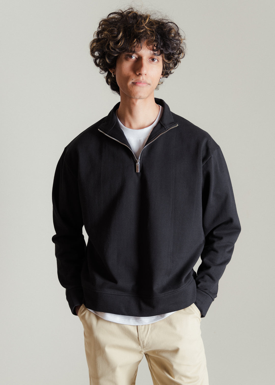 ReVive Half-Zip Sweatshirt — Black