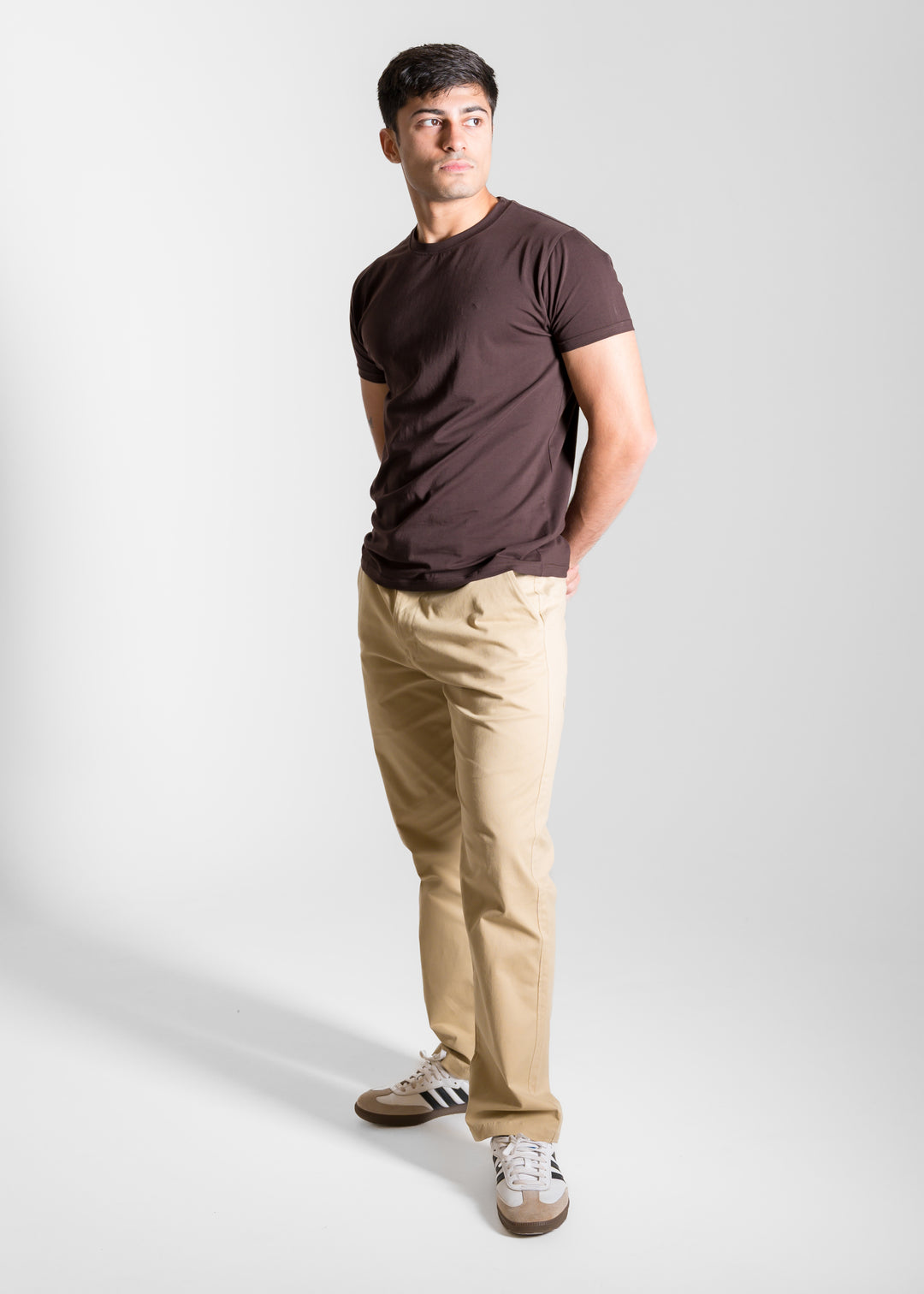 Stretch Slim Core T-shirt — Dark Brown