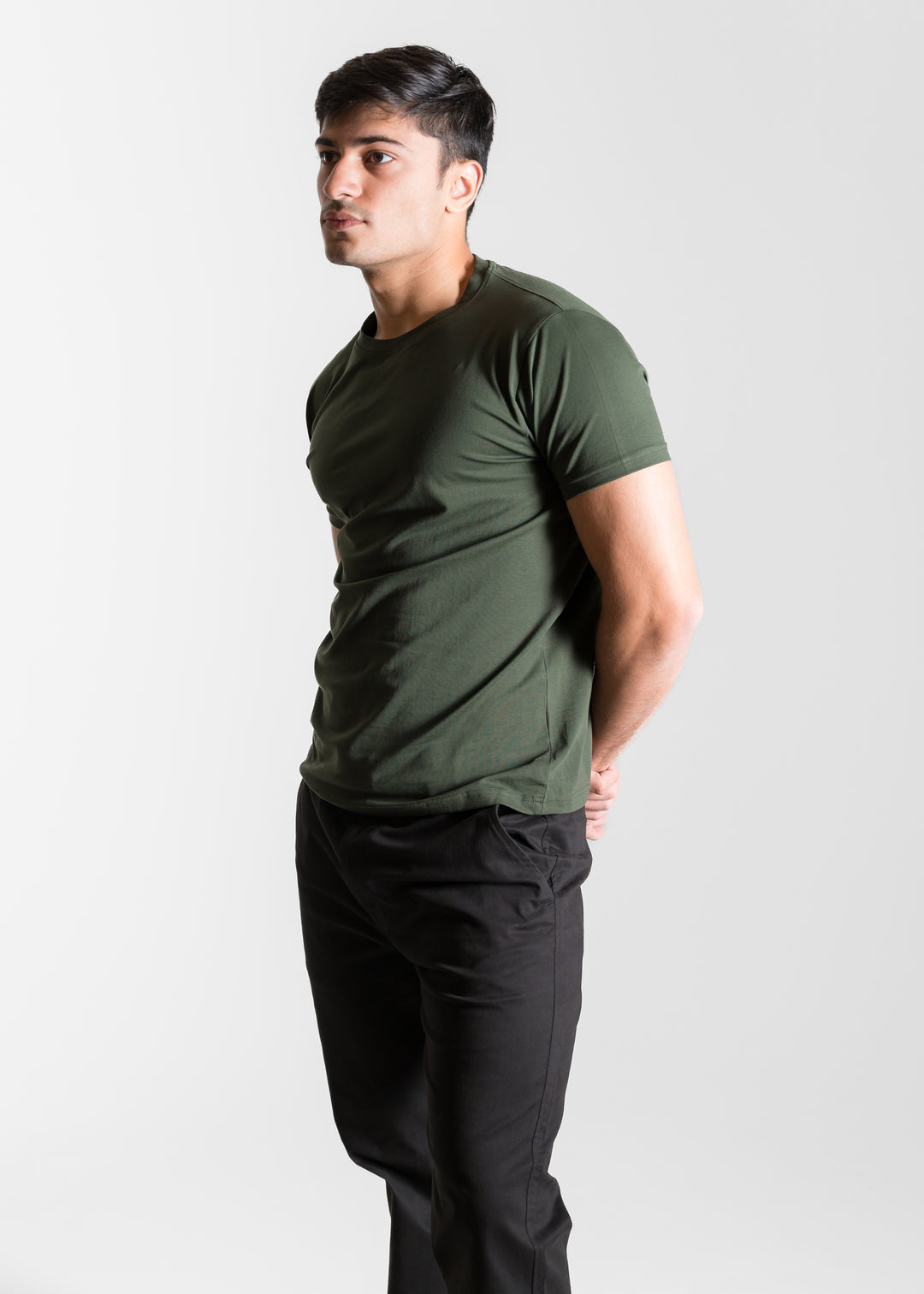 Stretch Slim Core T-shirt — Dark Olive