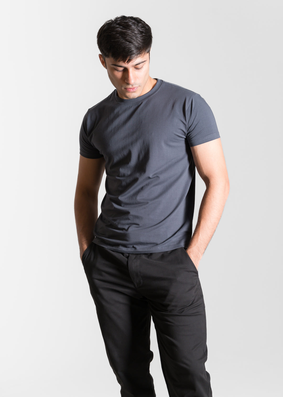 Stretch Slim Core T-shirt — Dark Grey