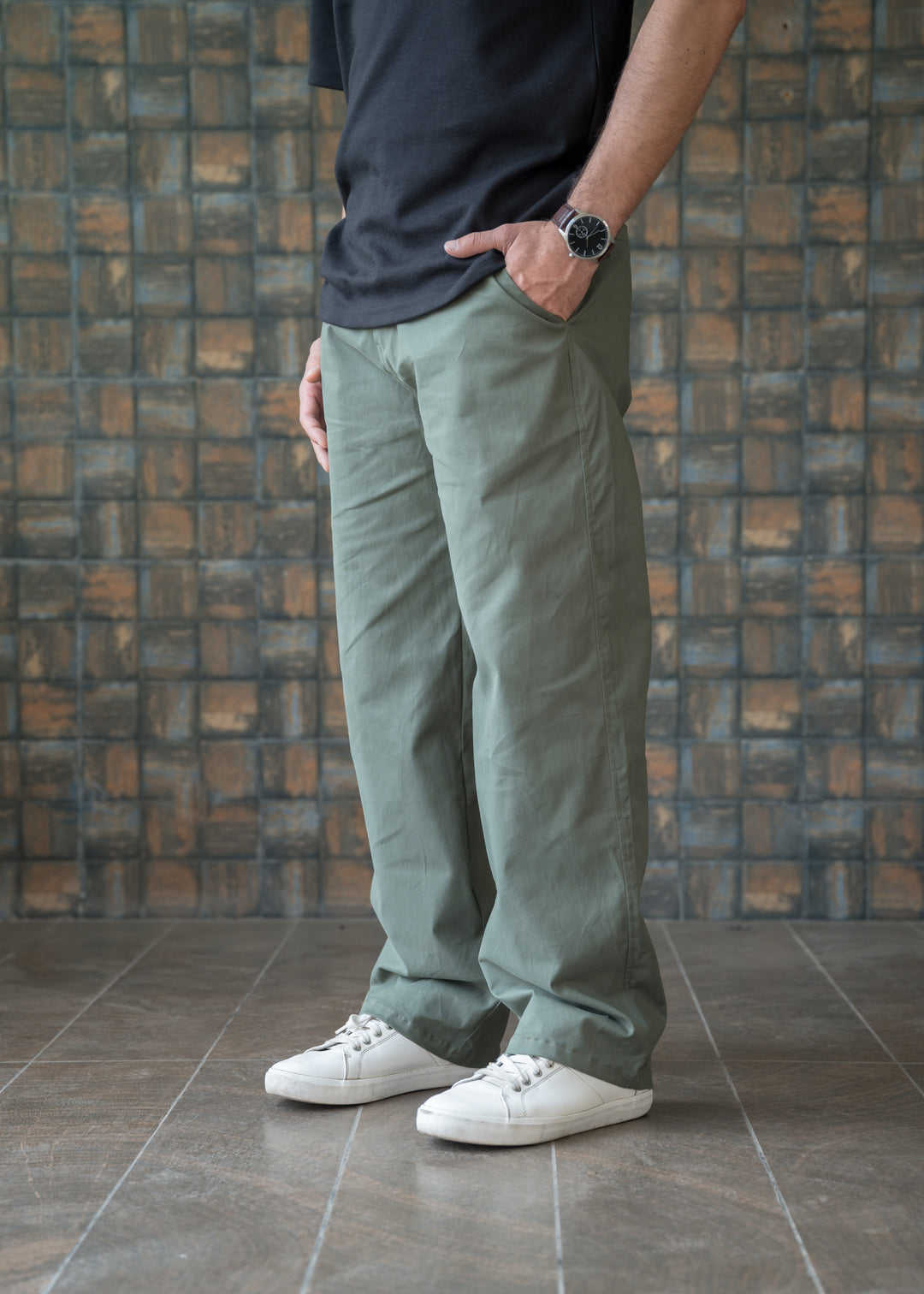 Muted Green — Relaxed Chinos