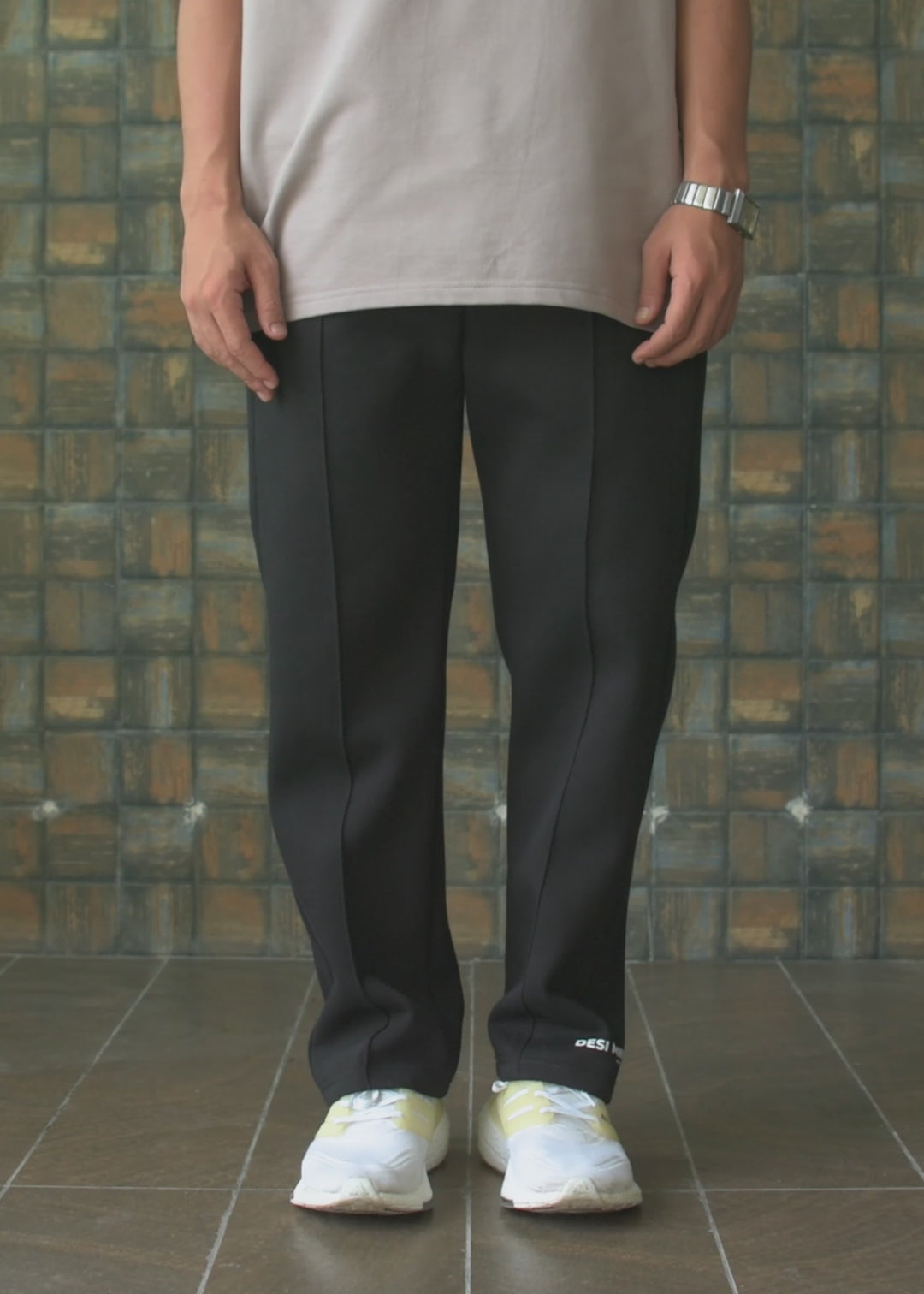 Black — Straight Fit Trousers