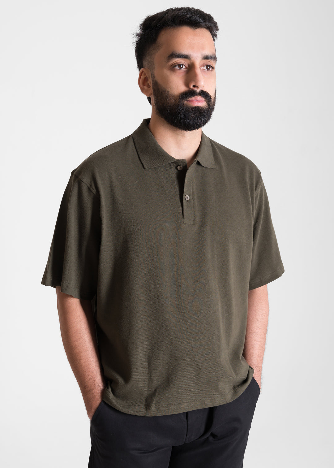 Olive — Cropped (Box Fit) Polo