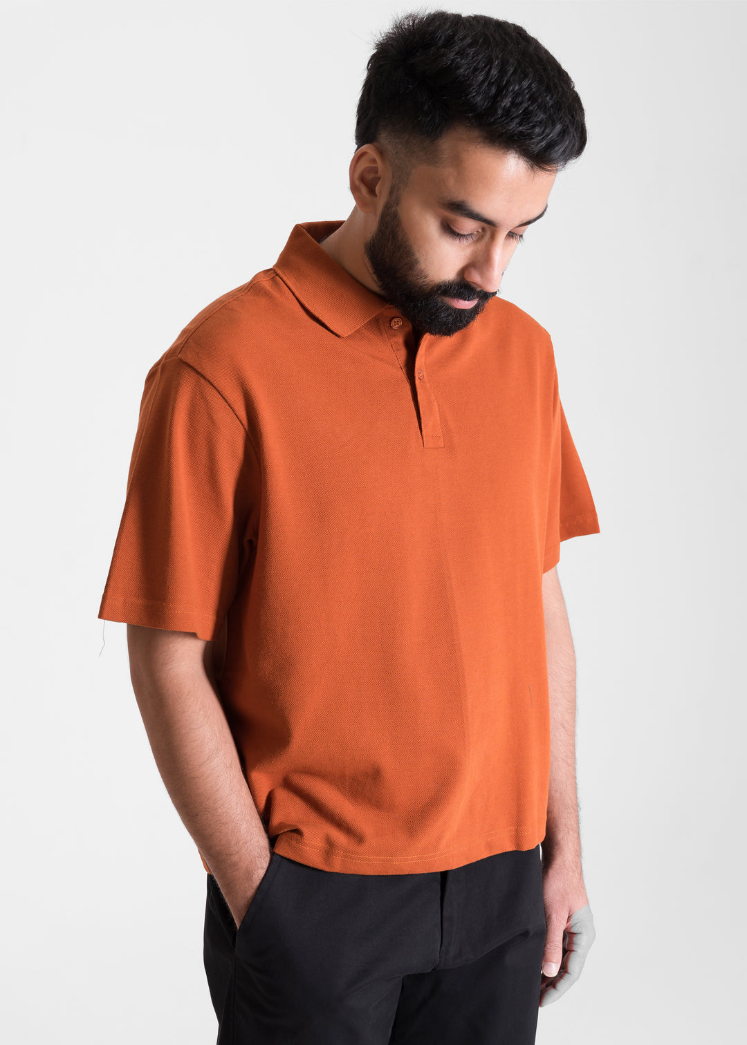 Tan — Cropped (Box Fit) Polo