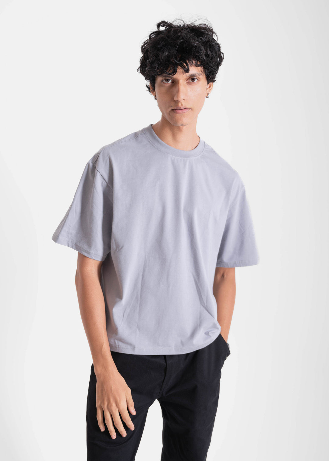 Steel Grey — Box Fit (Cropped) T-Shirt