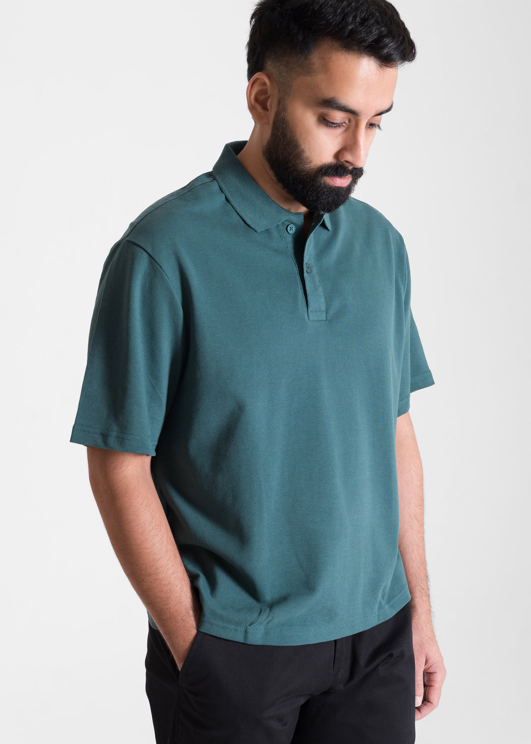 Vintage Green — Cropped (Box Fit) Polo