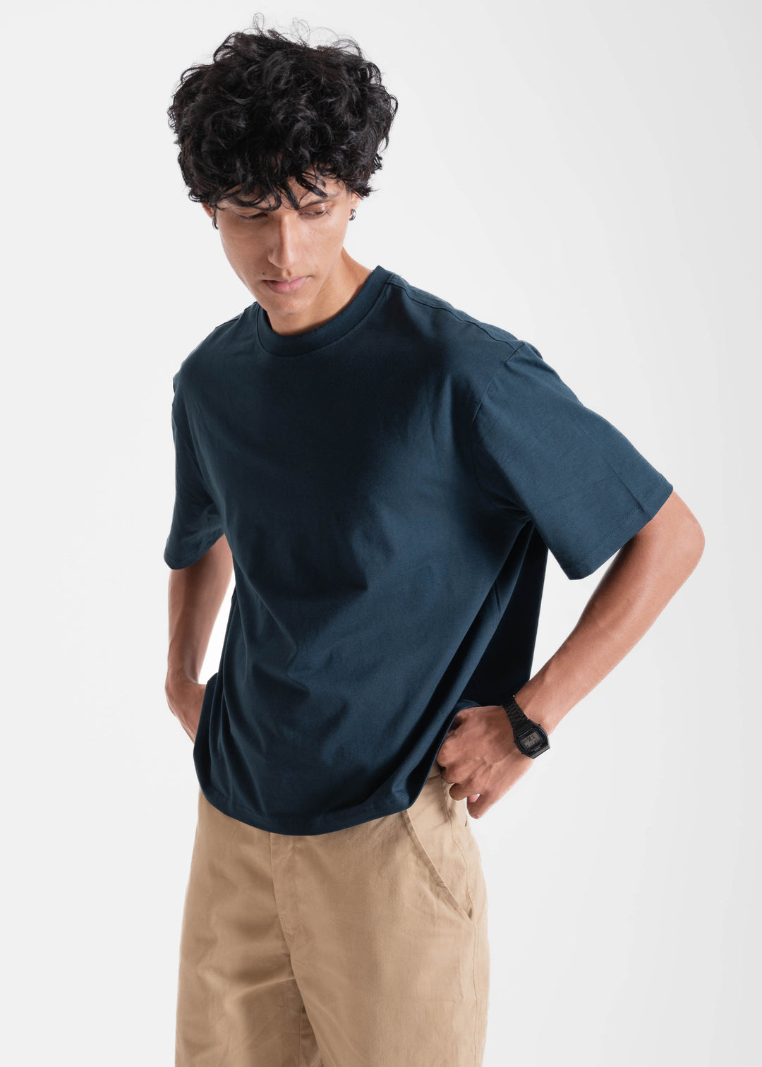 Deep Teal — Box Fit (Cropped) T-Shirt