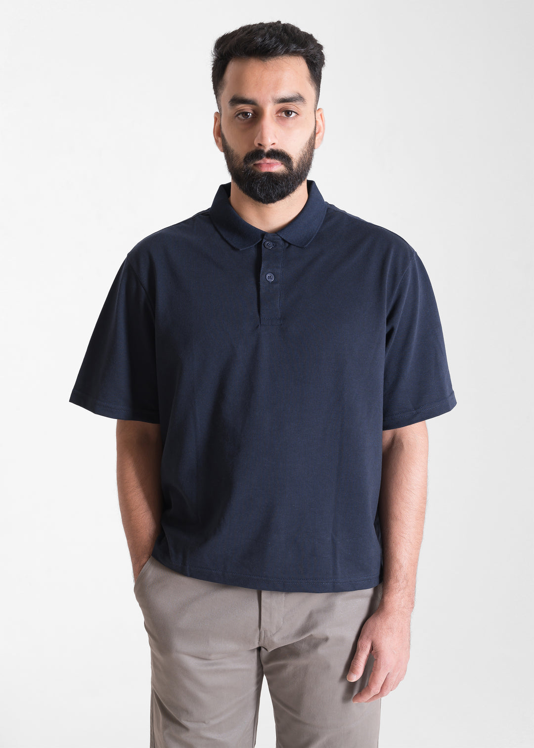 Dark Navy — Cropped (Box Fit) Polo