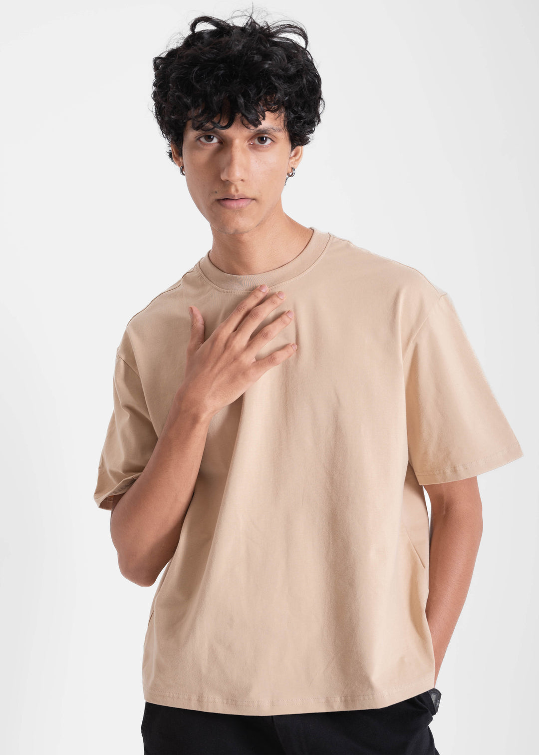 Beige — Box Fit (Cropped) T-Shirt