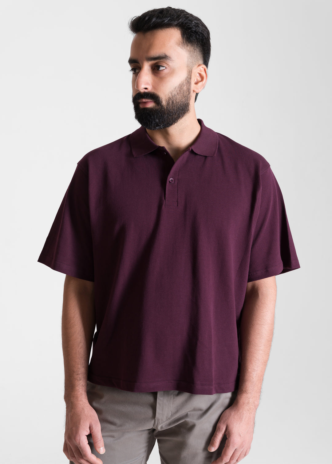 Wine — Cropped (Box Fit) Polo