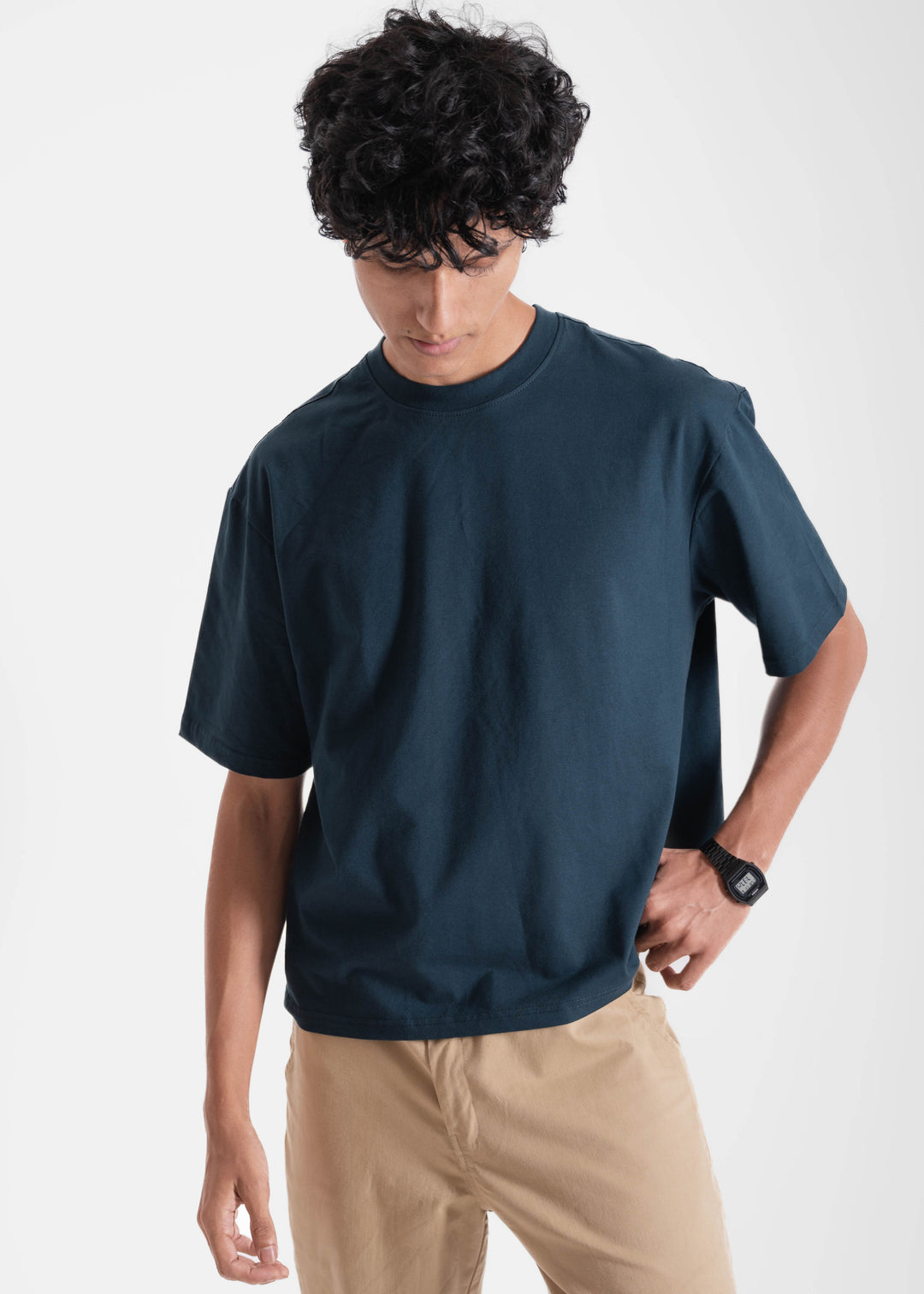 Deep Teal — Box Fit (Cropped) T-Shirt