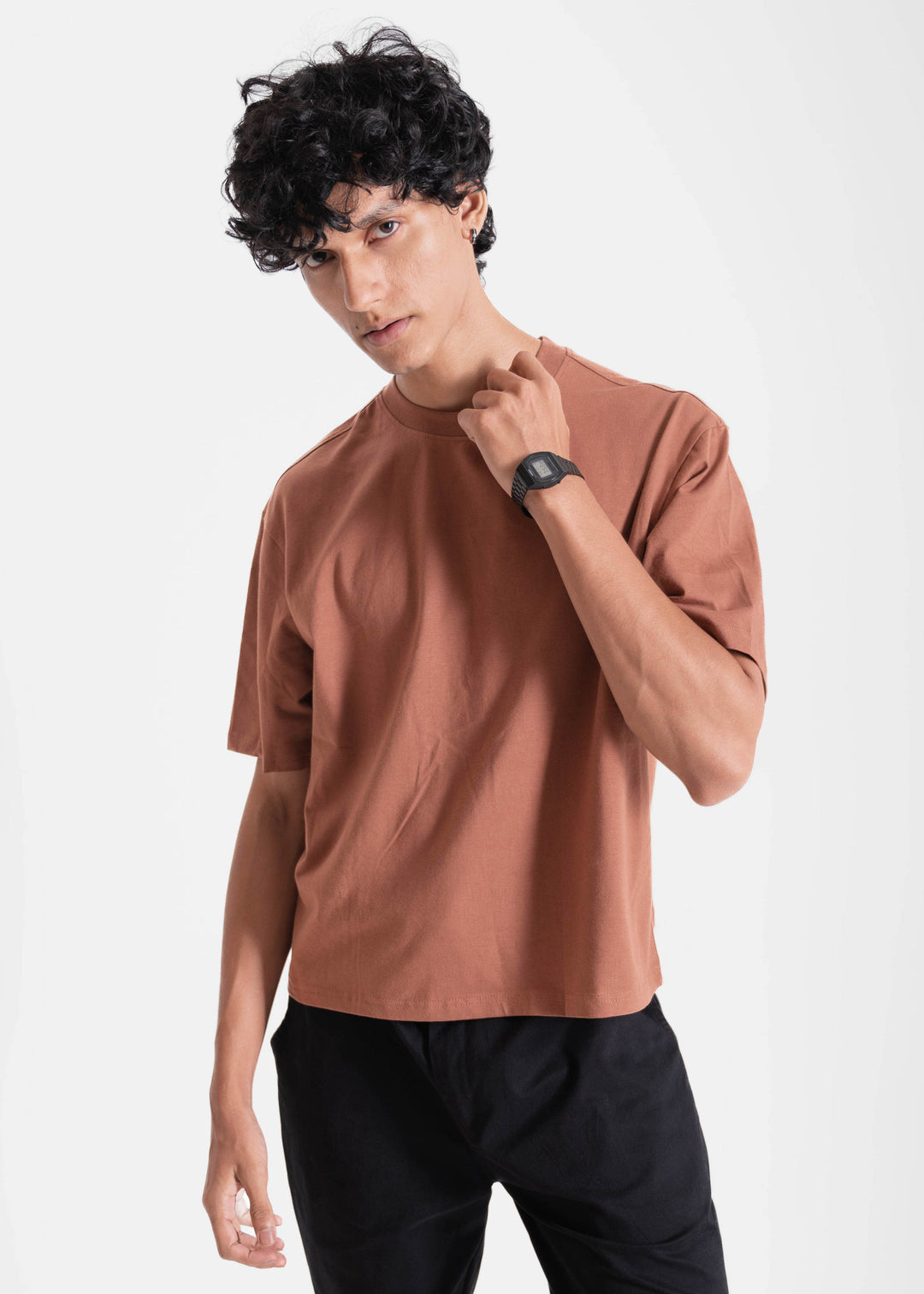 Brick Brown — Box Fit (Cropped) T-Shirt