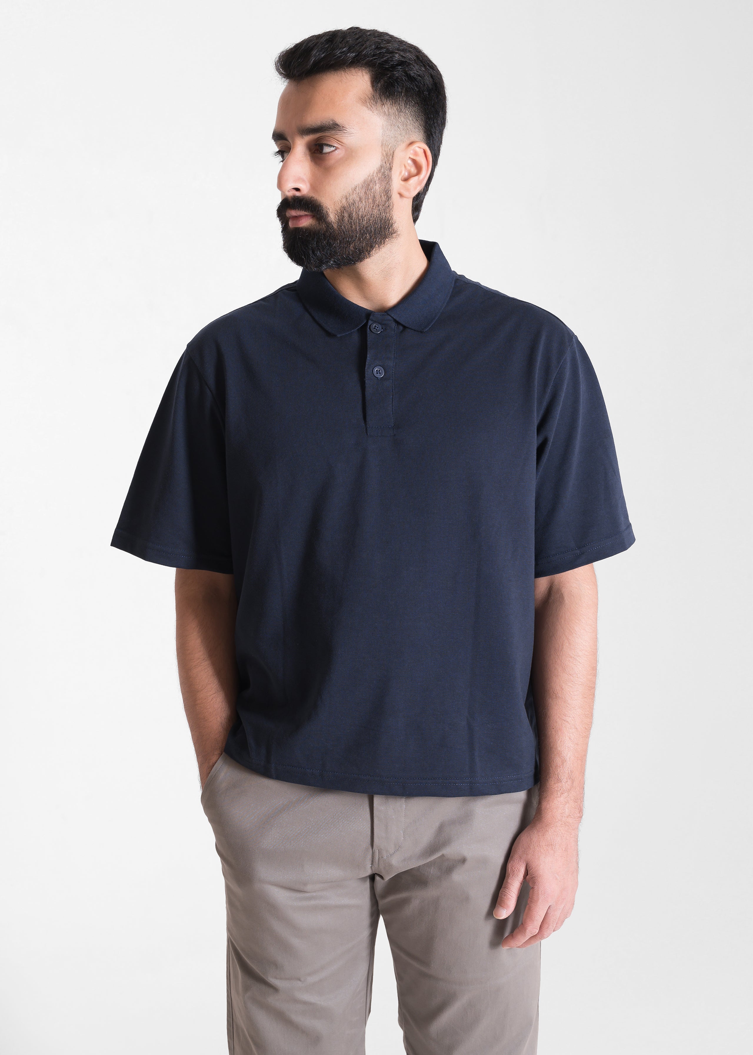 Cropped collared polo shirt online