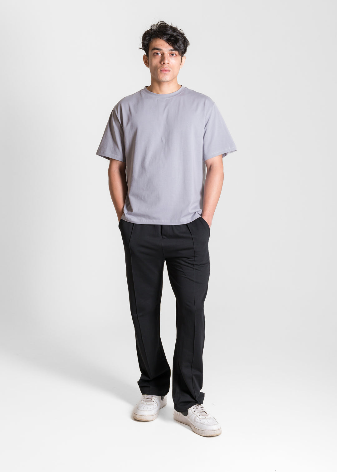 Stretch Box-Fit T-shirt — Steel Grey