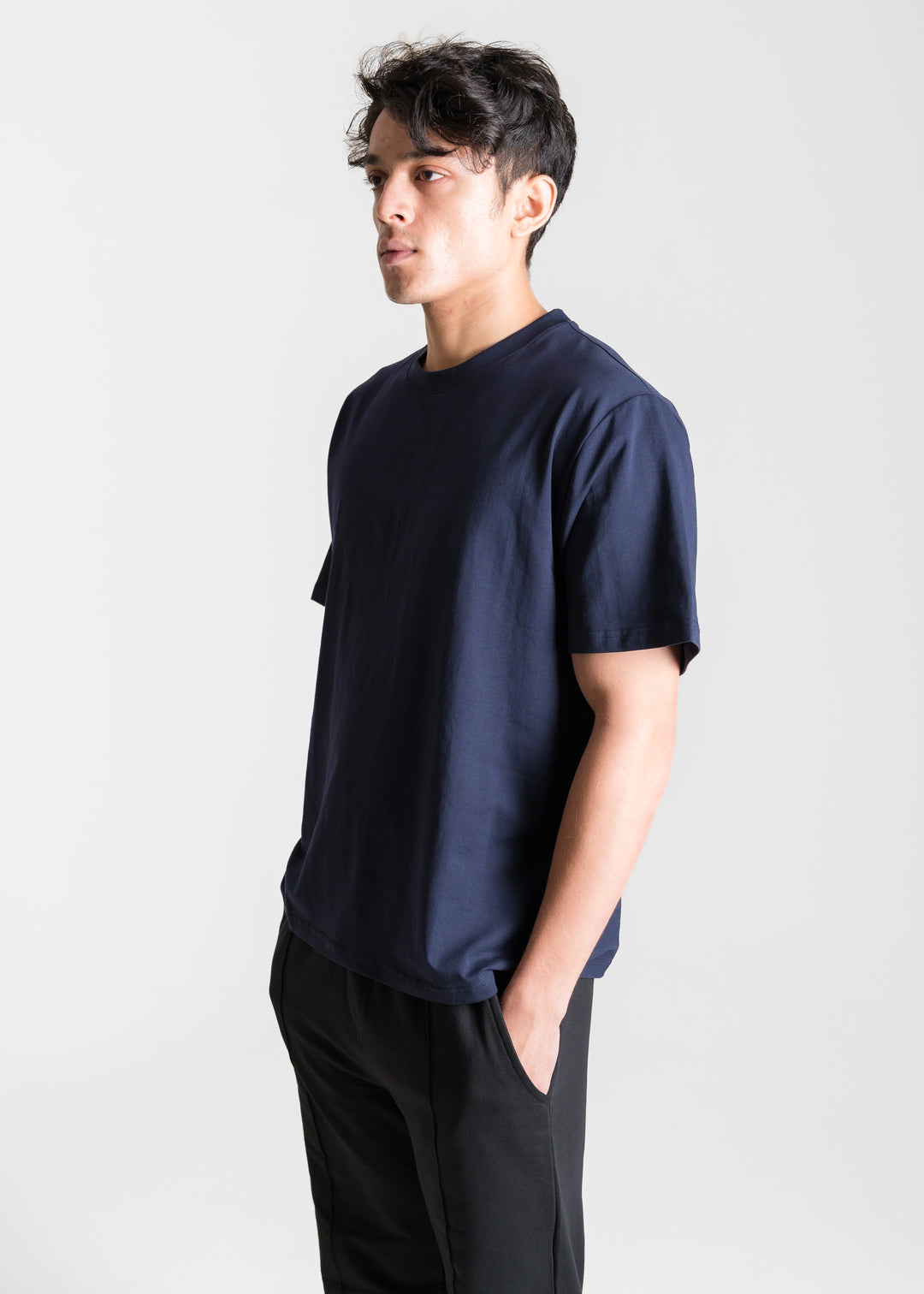 Stretch Box-Fit T-shirt — Navy Blue