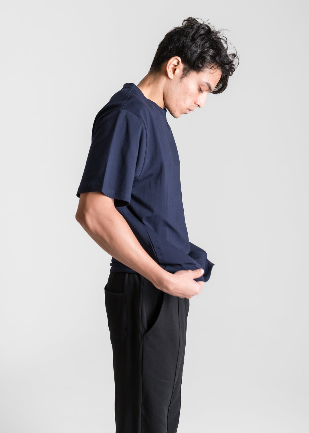Stretch Box-Fit T-shirt — Navy Blue