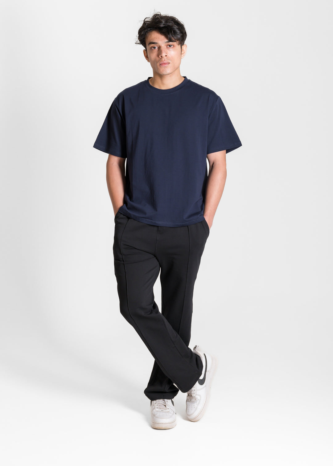 Stretch Box-Fit T-shirt — Navy Blue