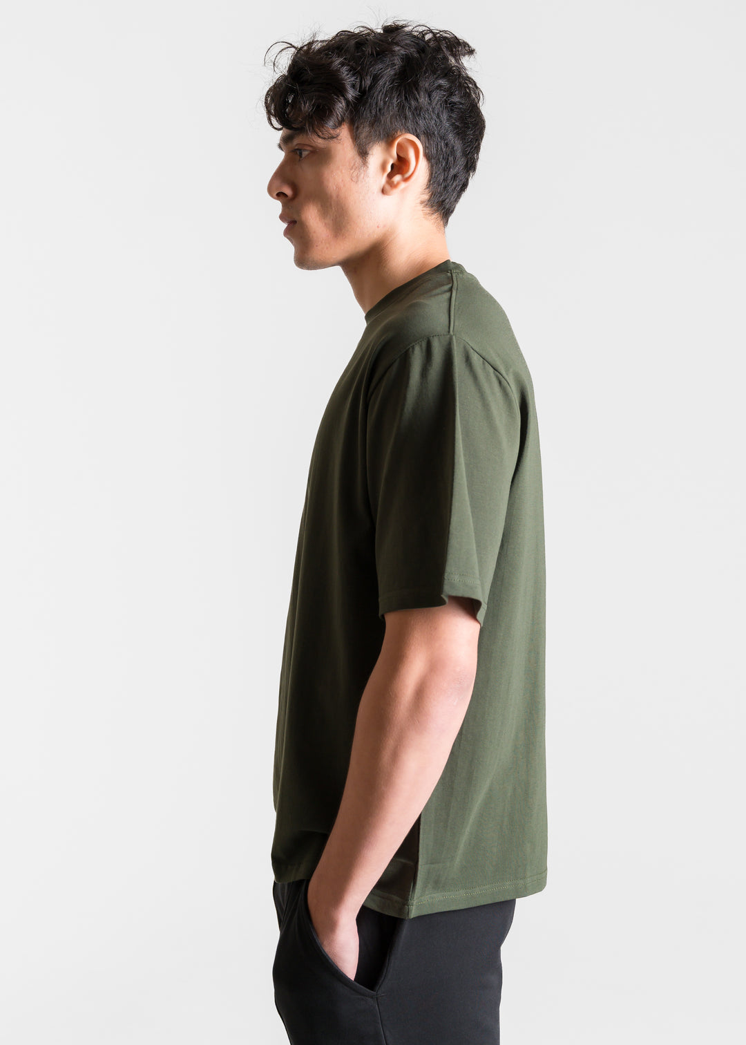 Stretch Box-Fit T-shirt — Dark Olive