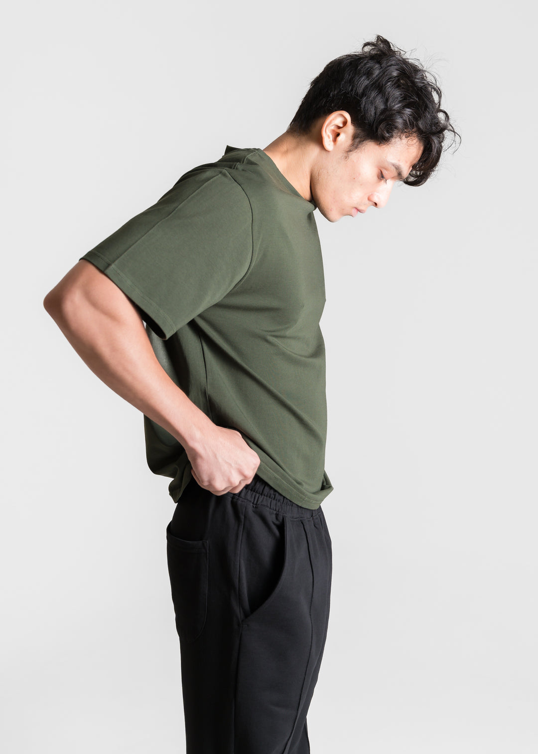 Stretch Box-Fit T-shirt — Dark Olive